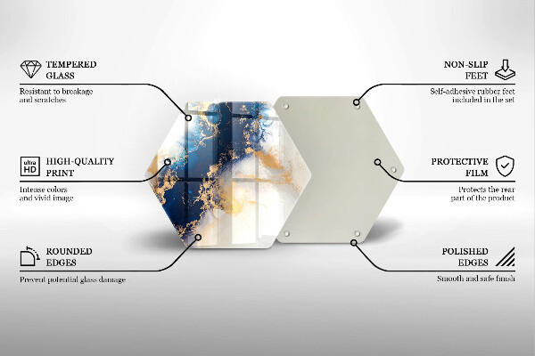 Steklena podloga za rezanje Abstrakcija z modro