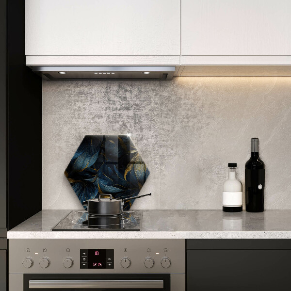 Steklena podloga za rezanje Okrasni listi z zlatom