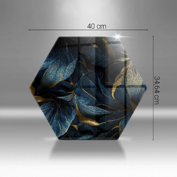 Steklena podloga za rezanje Okrasni listi z zlatom