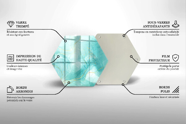 Steklena podloga za rezanje Modra in zlata abstrakcija
