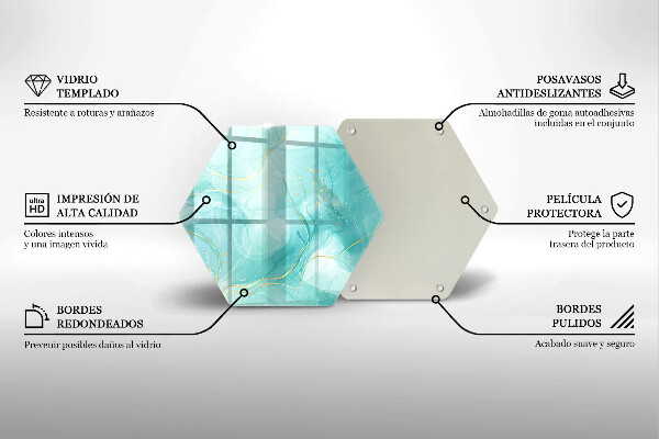 Steklena podloga za rezanje Modra in zlata abstrakcija