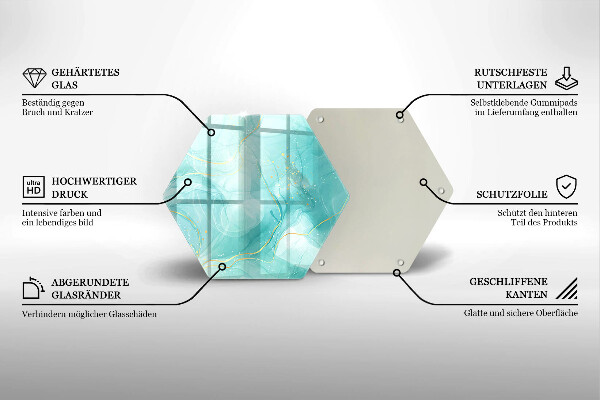 Steklena podloga za rezanje Modra in zlata abstrakcija