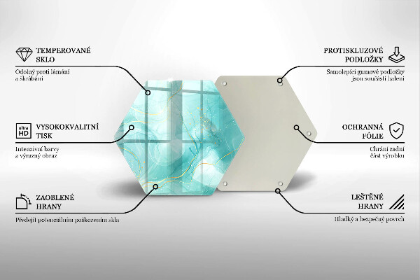 Steklena podloga za rezanje Modra in zlata abstrakcija