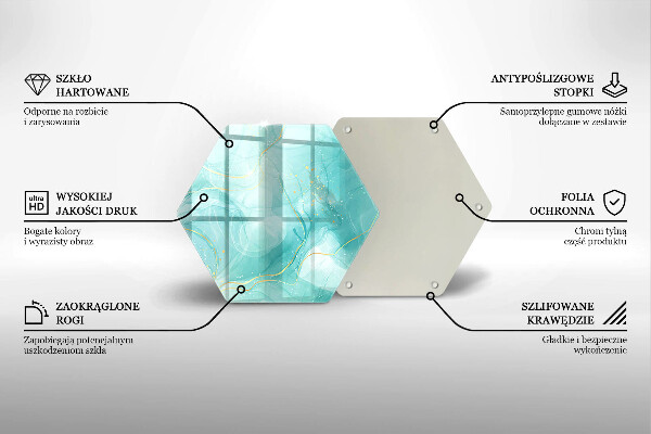 Steklena podloga za rezanje Modra in zlata abstrakcija