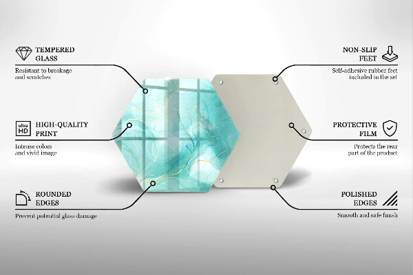 Steklena podloga za rezanje Modra in zlata abstrakcija