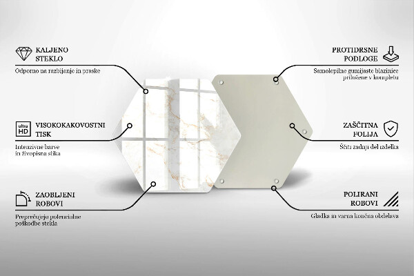 Steklena podloga za rezanje Eleganten marmorni kamen