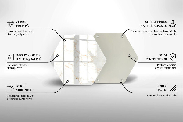 Steklena podloga za rezanje Eleganten marmorni kamen