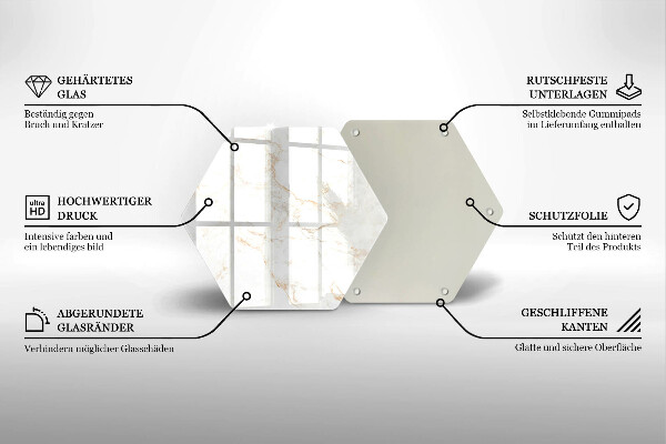 Steklena podloga za rezanje Eleganten marmorni kamen