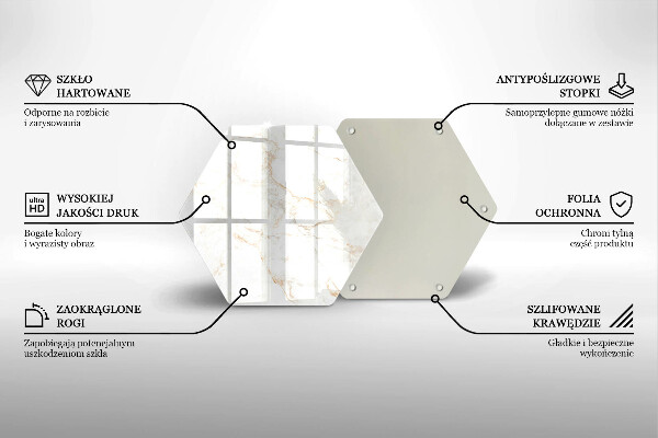 Steklena podloga za rezanje Eleganten marmorni kamen