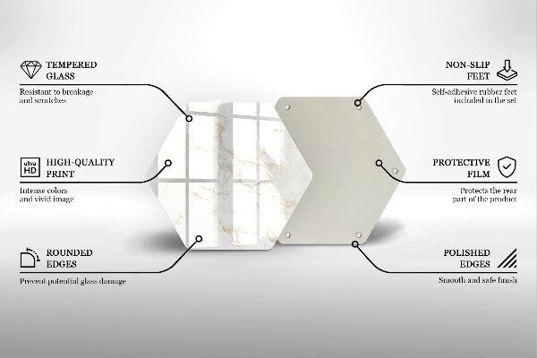 Steklena podloga za rezanje Eleganten marmorni kamen