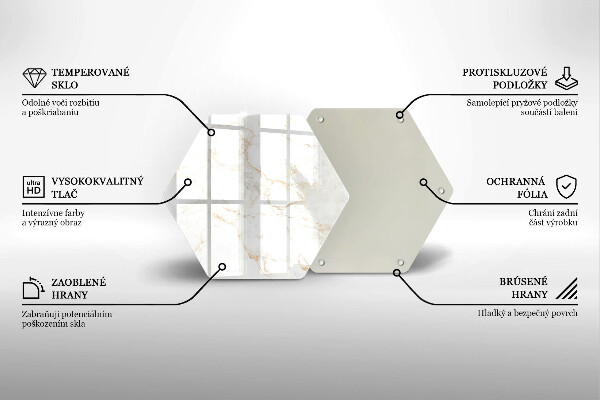 Steklena podloga za rezanje Eleganten marmorni kamen