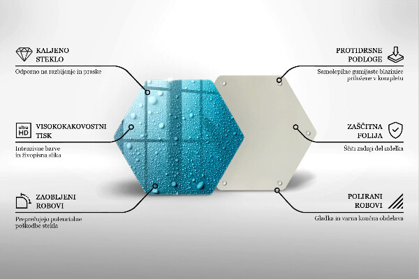 Steklena podloga za rezanje Kapljice vode