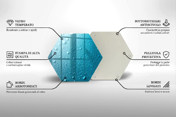 Steklena podloga za rezanje Kapljice vode