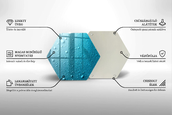 Steklena podloga za rezanje Kapljice vode