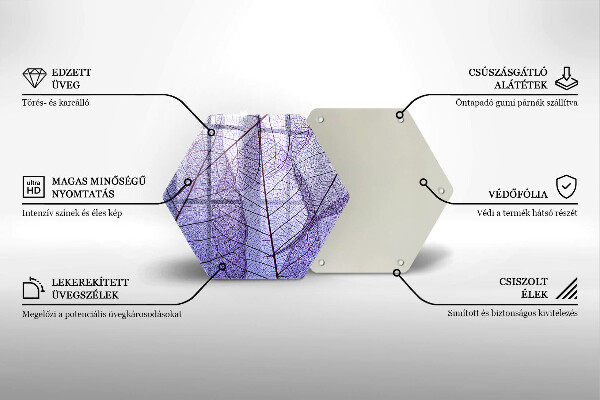 Steklena podloga za rezanje Listi z žilami