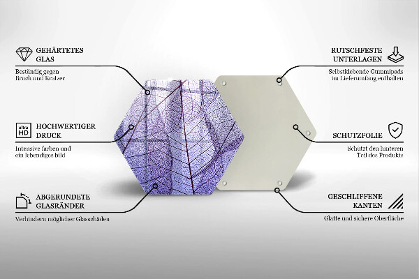 Steklena podloga za rezanje Listi z žilami