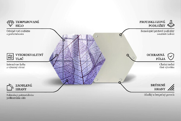Steklena podloga za rezanje Listi z žilami