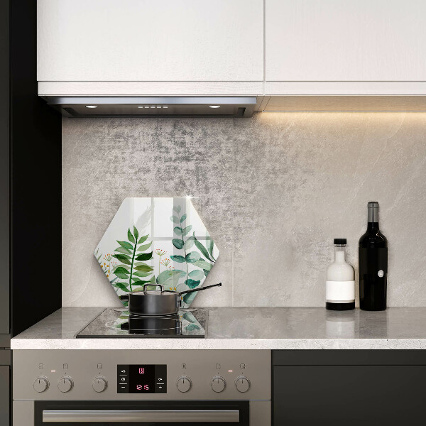 Steklena podloga za rezanje Ilustracija rastlinskih listov