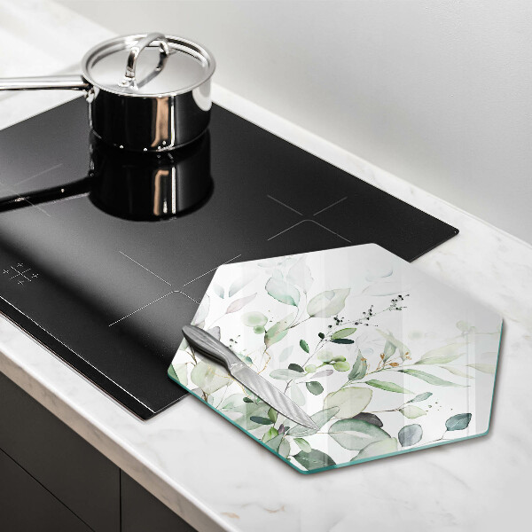 Steklena podloga za rezanje Akvarelne rastline