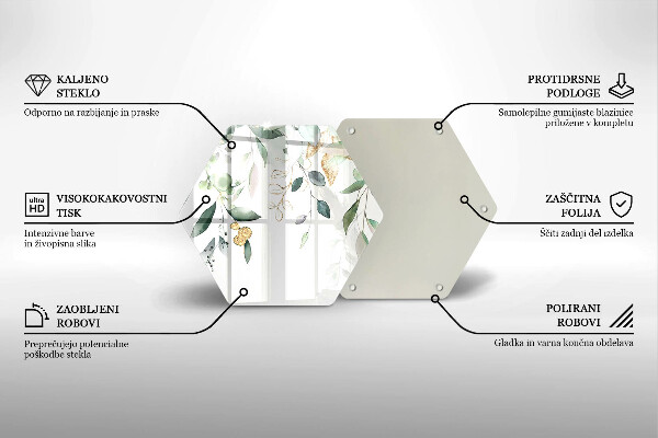 Steklena podloga za rezanje Akvarelni listi