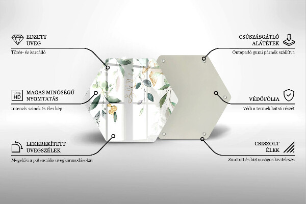 Steklena podloga za rezanje Akvarelni listi