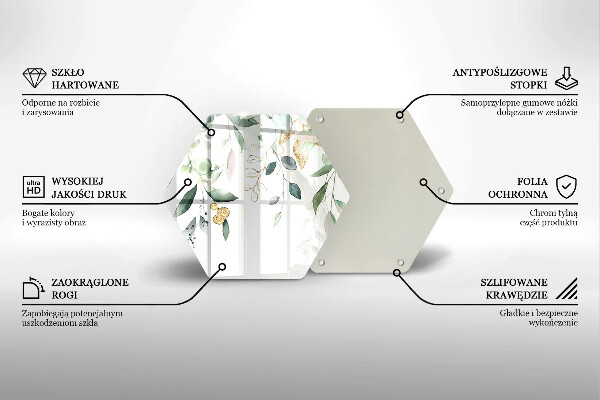 Steklena podloga za rezanje Akvarelni listi