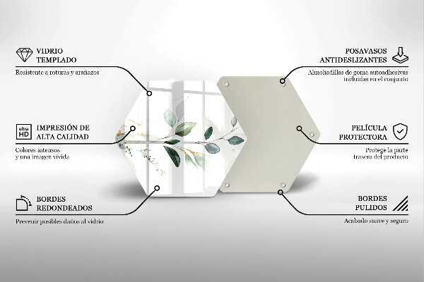 Steklena podloga za rezanje Akvarelni listi