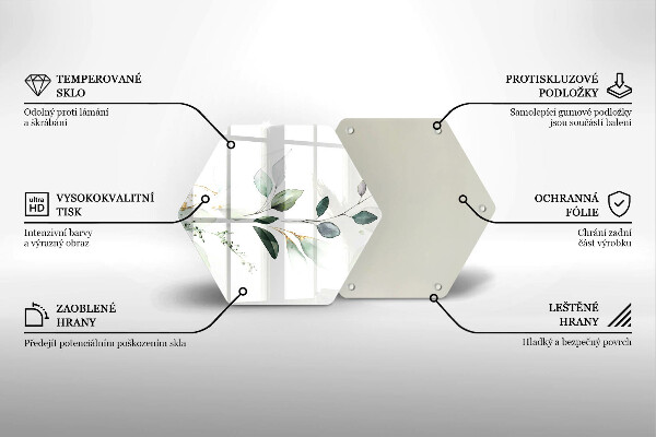 Steklena podloga za rezanje Akvarelni listi