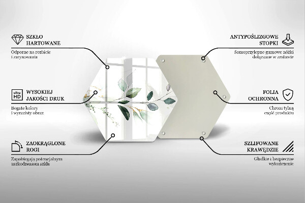 Steklena podloga za rezanje Akvarelni listi