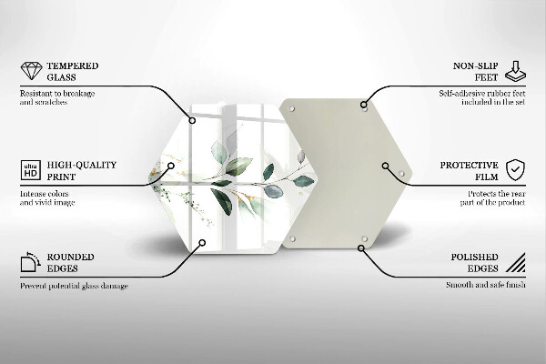 Steklena podloga za rezanje Akvarelni listi