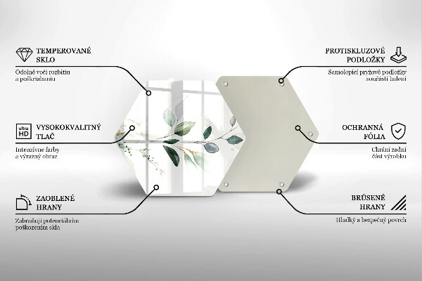 Steklena podloga za rezanje Akvarelni listi