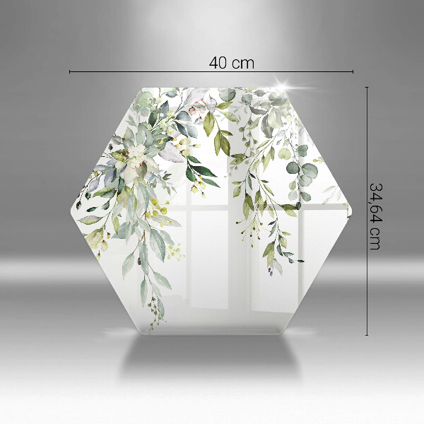 Steklena podloga za rezanje Okrasni listi in cvetovi