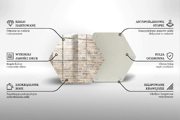 Steklena podloga za rezanje Svetla opečna stena