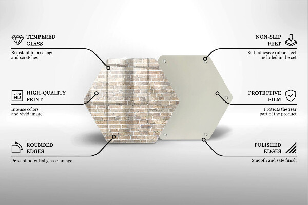 Steklena podloga za rezanje Svetla opečna stena