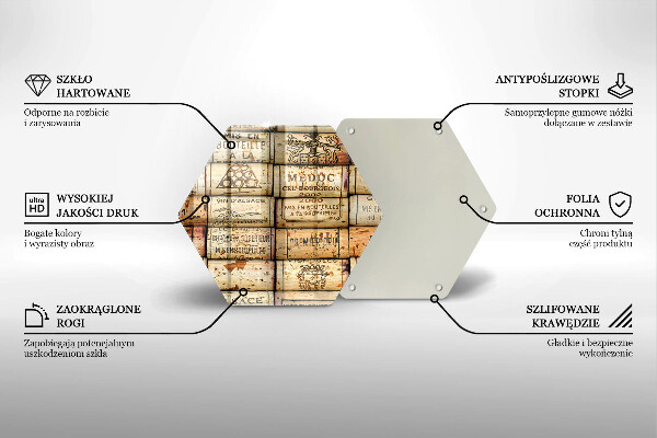 Steklena podloga za rezanje Stari vinski zamaški