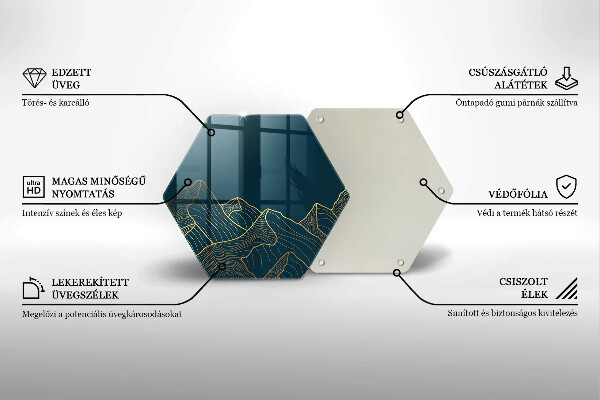 Steklena podloga za rezanje Abstraktne gore