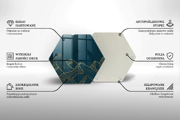 Steklena podloga za rezanje Abstraktne gore