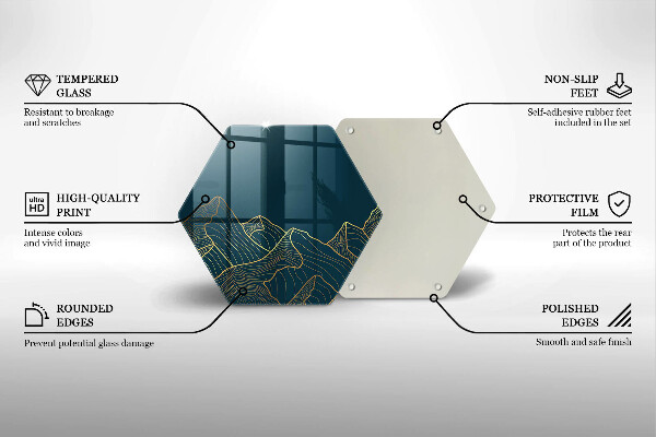 Steklena podloga za rezanje Abstraktne gore