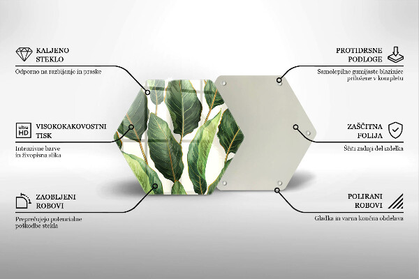 Steklena podloga za rezanje Bananini listi
