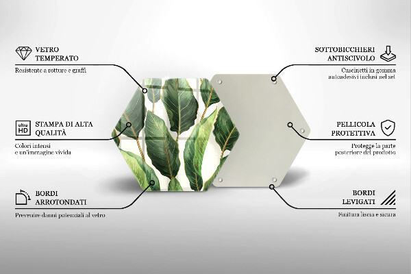 Steklena podloga za rezanje Bananini listi