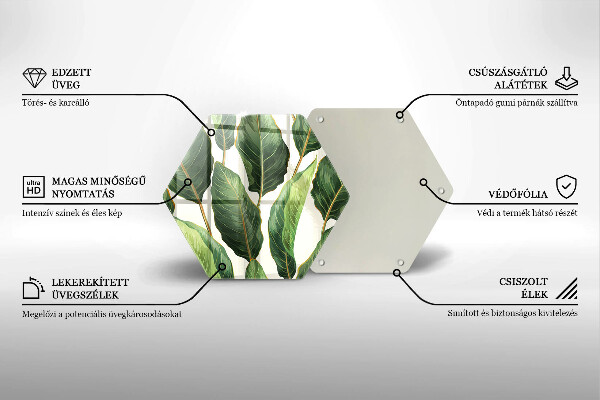 Steklena podloga za rezanje Bananini listi