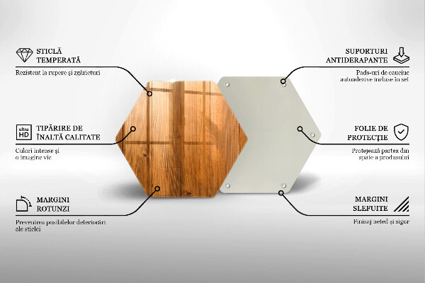 Steklena podloga za rezanje Lesene deske