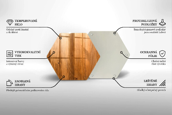 Steklena podloga za rezanje Lesene deske