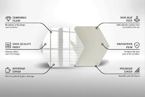 Steklena podloga za rezanje Moderne svetle table