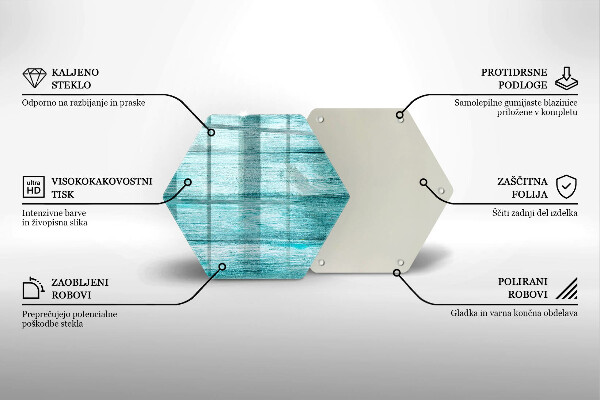 Steklena podloga za rezanje Vintage lesene deske