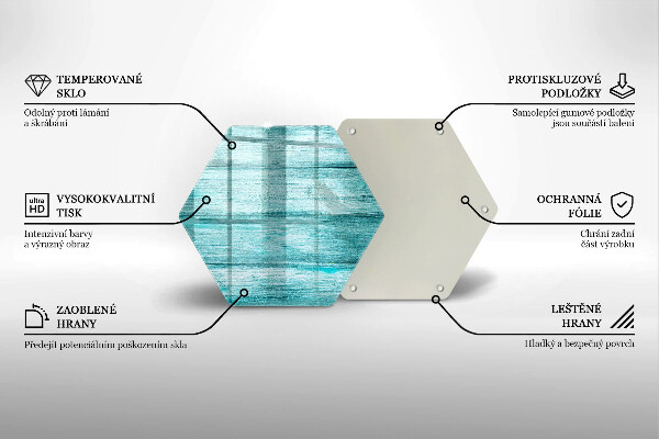 Steklena podloga za rezanje Vintage lesene deske