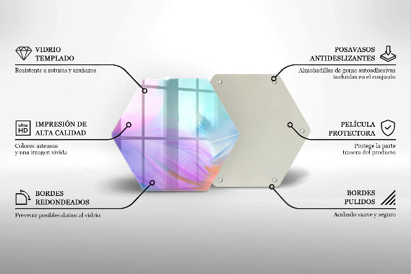 Steklena podloga za rezanje Pastelno perje