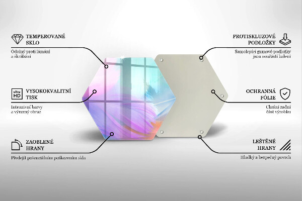 Steklena podloga za rezanje Pastelno perje
