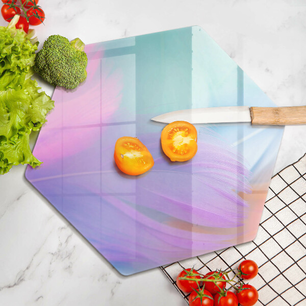 Steklena podloga za rezanje Pastelno perje