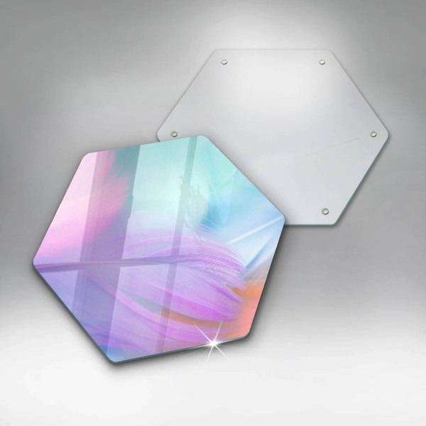 Steklena podloga za rezanje Pastelno perje